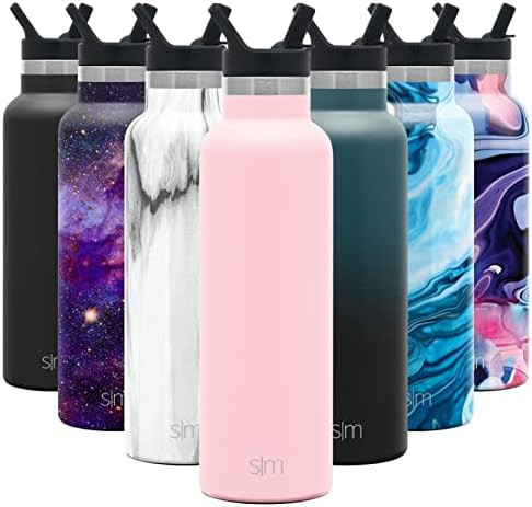 Simple Modern Water Bottle with Narrow Mouth Straw Lid Metal Thermos Vacuum Insulated Stainless S... | Amazon (US)