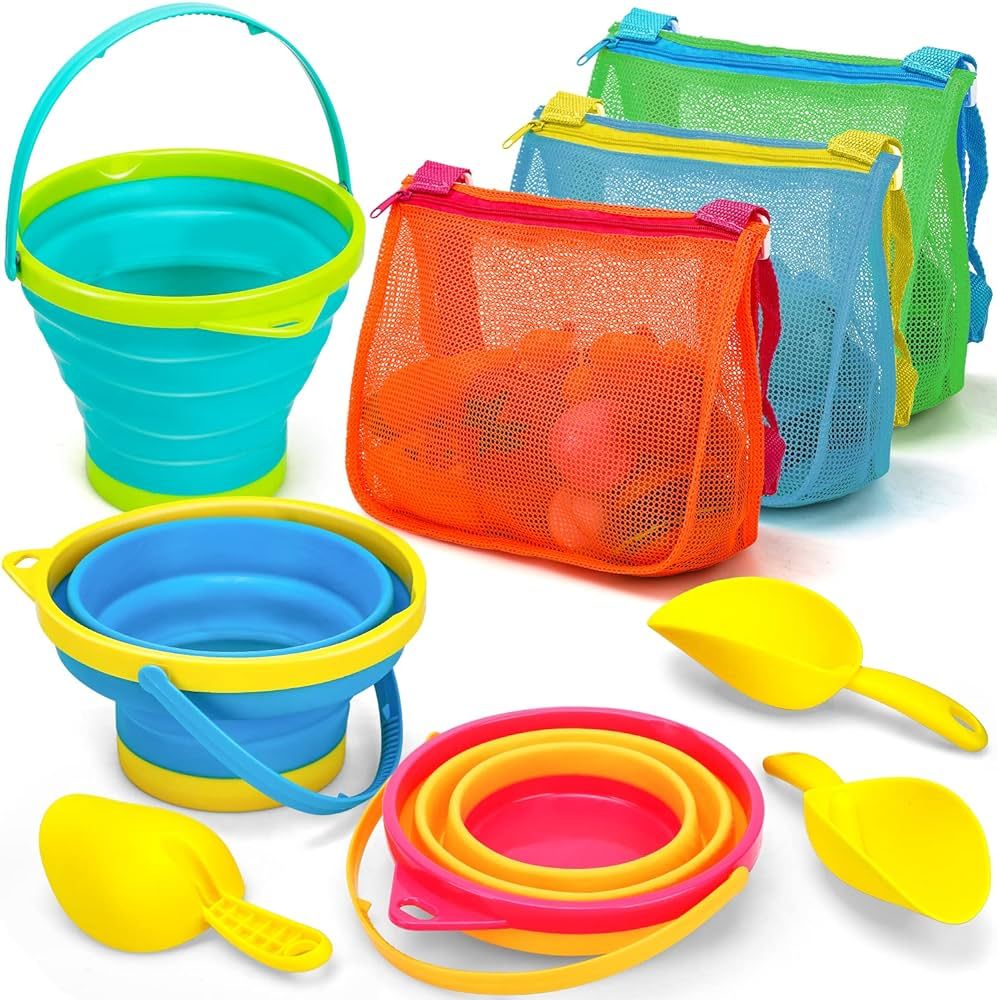 TOY Life Collapsible Beach Toys for Kid Toddler with 3 Shell Collecting Bag, Sand Toys for Toddle... | Amazon (US)