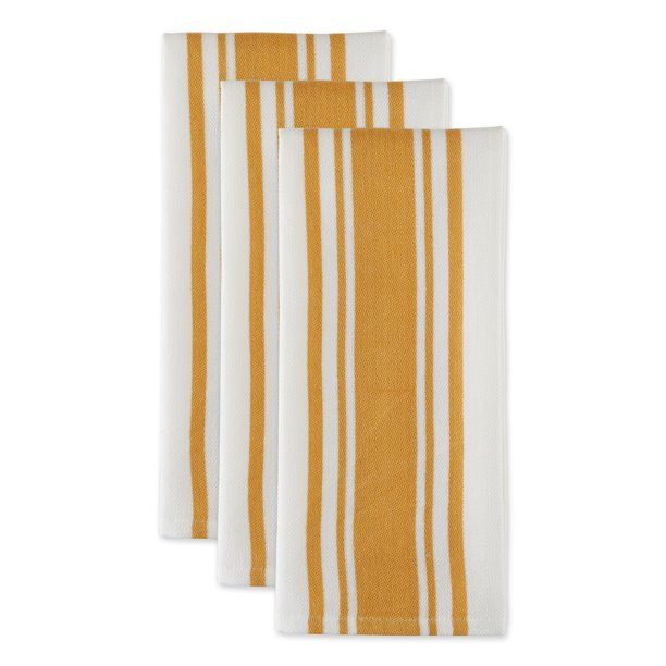 DII Honey Gold Chef Stripe Blue Dishtowel (Set of 3) | Walmart (US)