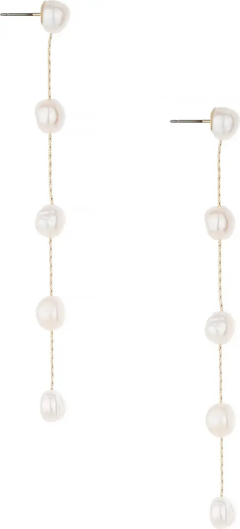 Dripping Freshwater Pearl Linear Drop Earrings | Nordstrom