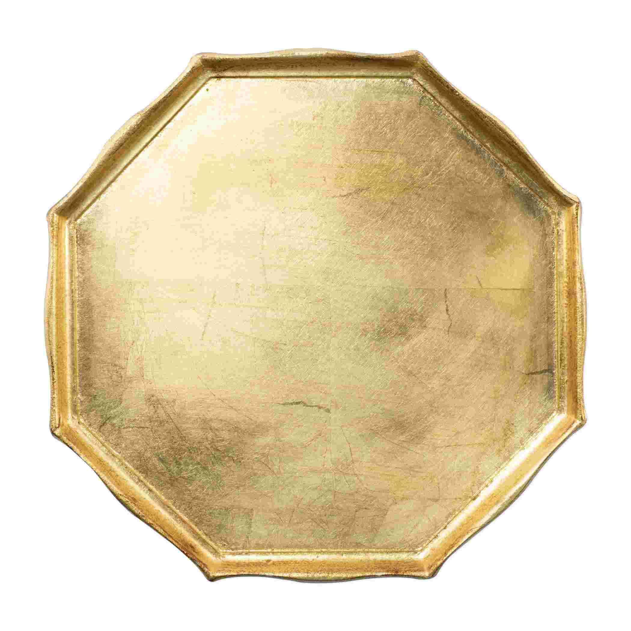 Florentine Wooden Gold Accessory Octogonal Tray | Alchemy Fine Home
