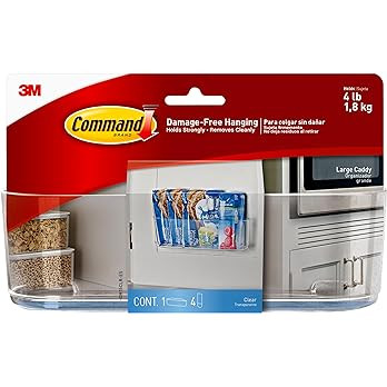 Command Large Caddy, Holds up to 4 lb, 8.6" x 3.1" x 3", 1 Caddy with 4 Command Strips, Damage Fr... | Amazon (US)