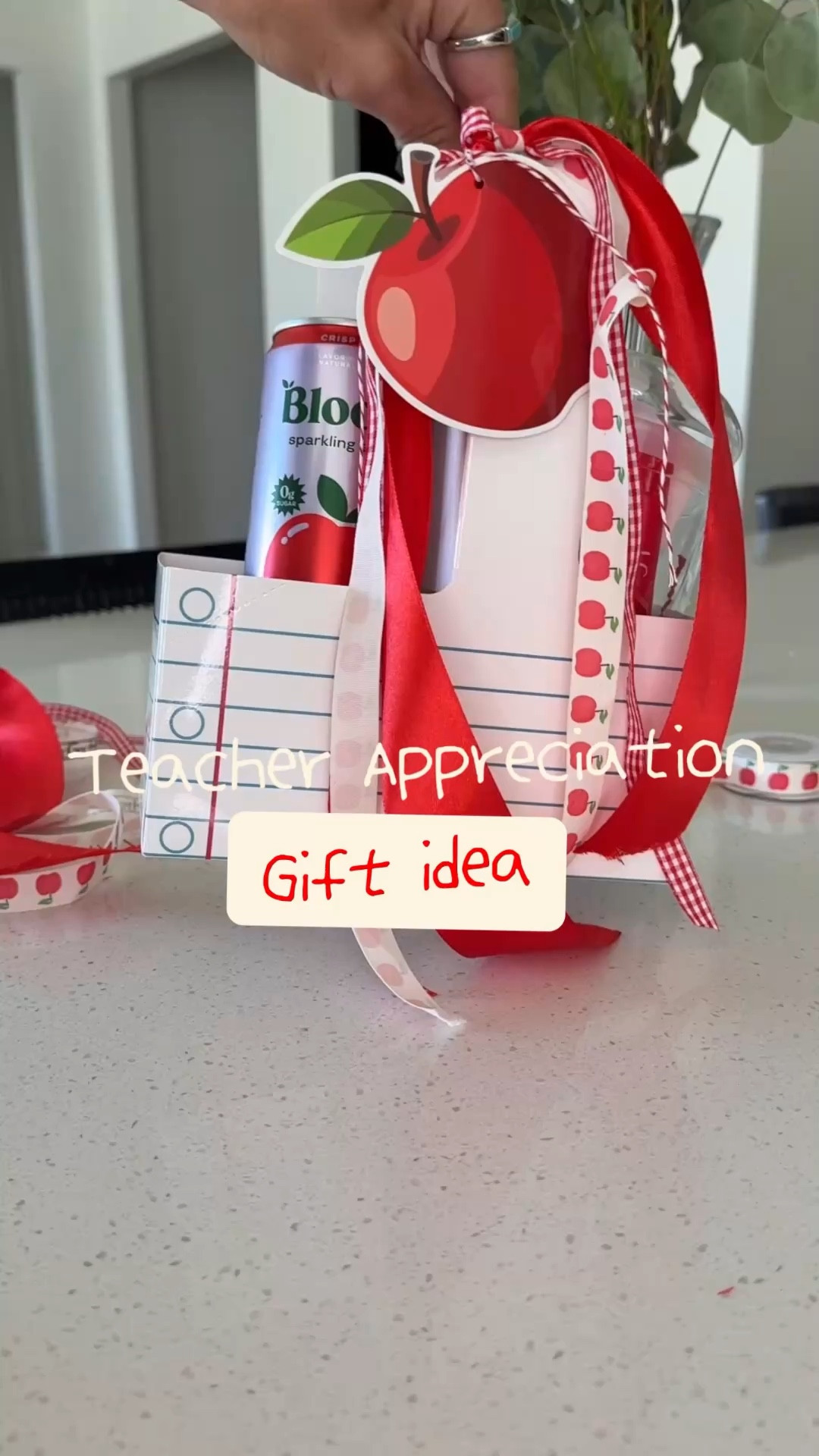 part 4 of 6 ✨ paper drink carrier teacher gift and this one might be my favorite yet 🍎🤍 so easy and it looks so good || more ideas dropping all week 🎁 #teachergifts #Teacherappreciation
