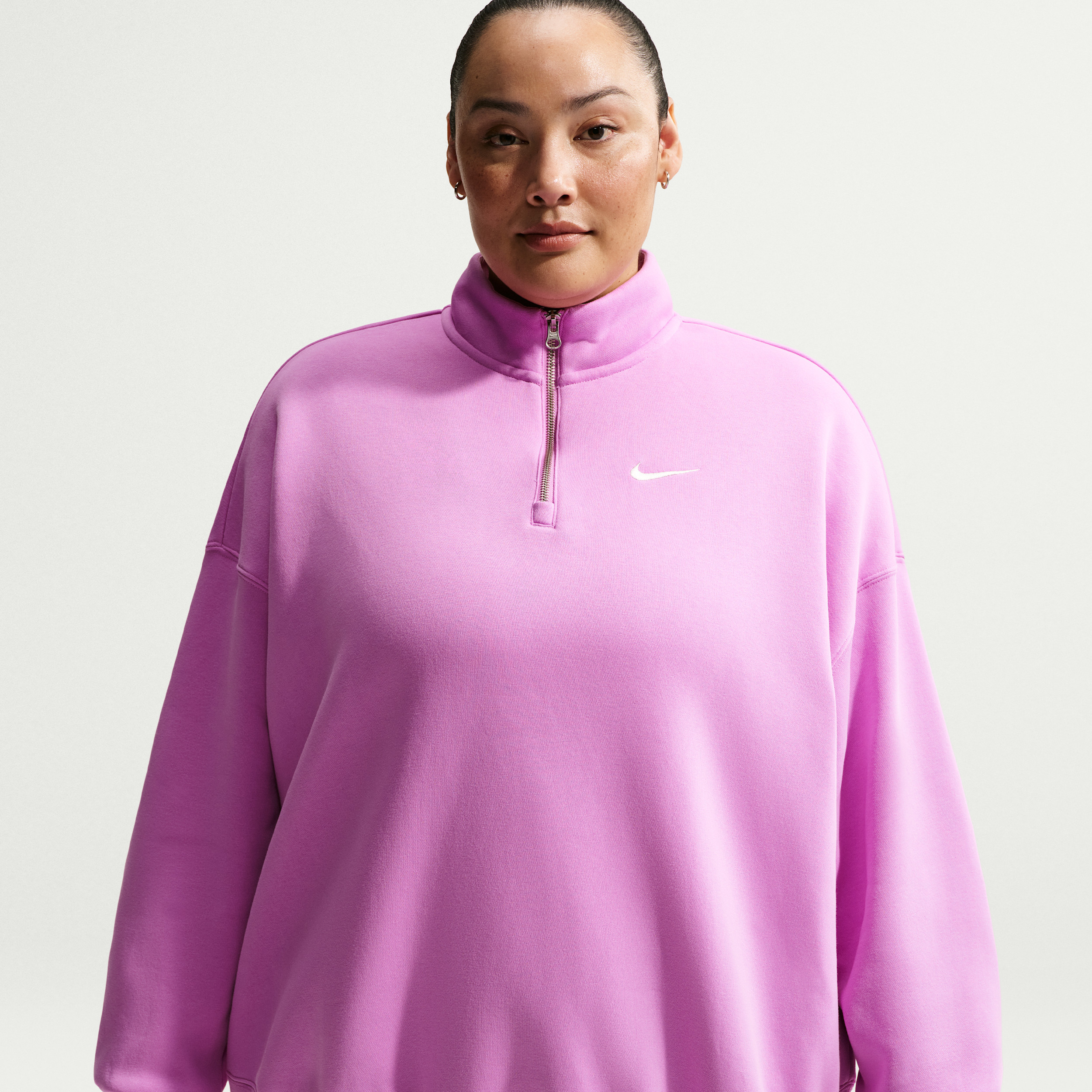 Women's Nike Sportswear Phoenix Fleece Over-Oversized 1/4-Zip (Plus Size) in Purple | HJ0933-503 | Nike (US)