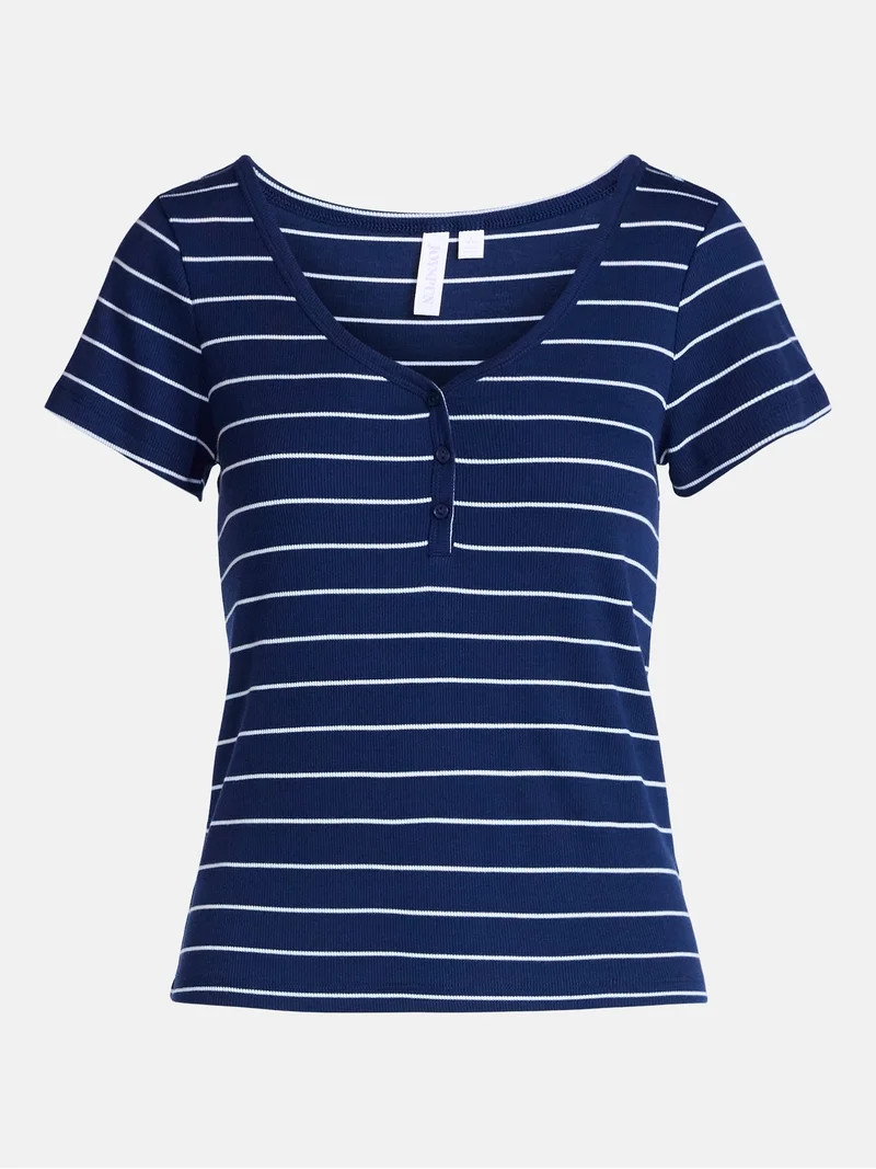 Joyspun Women\u2019s Modal Blend Ribbed Henley Sleep Top, Sizes XS-3X | Walmart (US)
