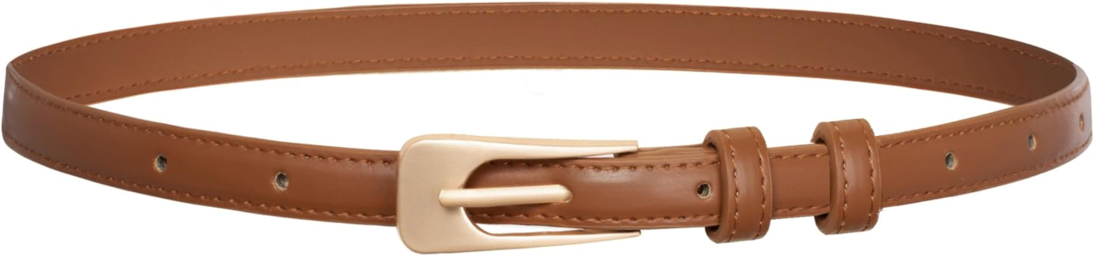 GRACE KARIN Women Skinny Leather Belts PU Leather Belt Thin Waist Belt for Jeans Dress with Gold ... | Amazon (US)