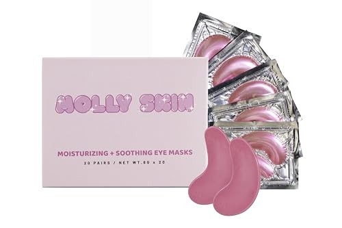 Molly Skin Under Eye Patches (20 Pairs) - Pink Under Eye Mask with Collagen, Under Eye Patch for Puffiness, Dark Circles, Refreshing, Hydrating, Skin Care Rejuvenating Treatment | Amazon (US)
