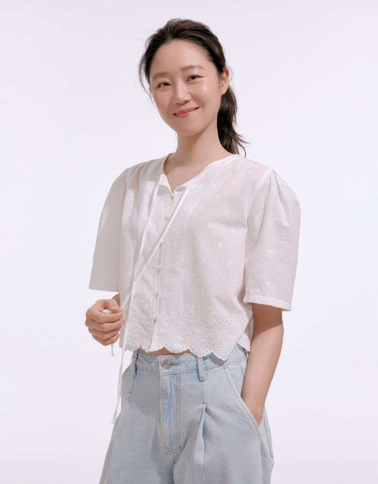 lace point blouse - white | Depound