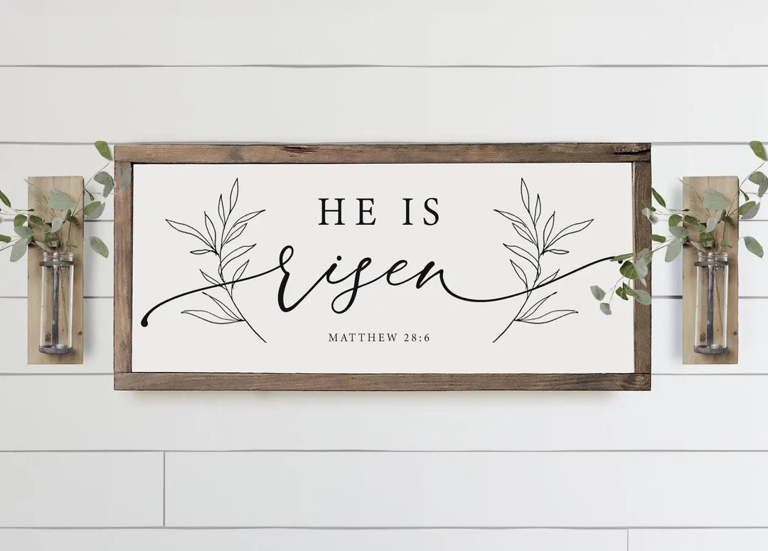 He is Risen Sign | Easter Home Decor Sign | Easter Wall Decor | Easter Sign | Wood Signs | Farmho... | Etsy (US)