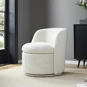 CHITA Swivel Barrel Chair, Comfy Boucle Accent Chair for Living Room, Cream | Amazon (US)
