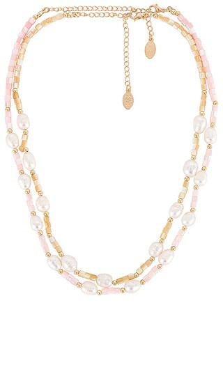 X REVOLVE Beaded Pearl Necklace Set in Orange & Pink | Revolve Clothing (Global)