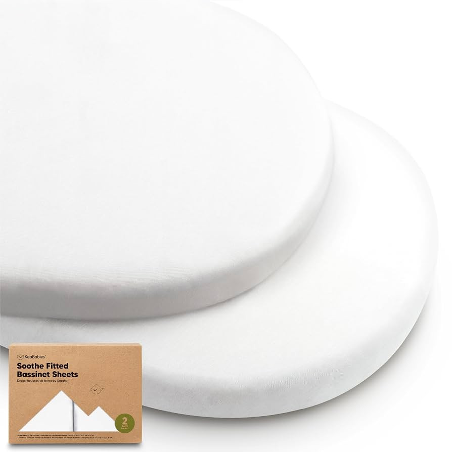 2-Pack Organic Bassinet Sheets for Girls, Boys - 100% Cotton Bassinet Mattress Sheets Compatible ... | Amazon (US)