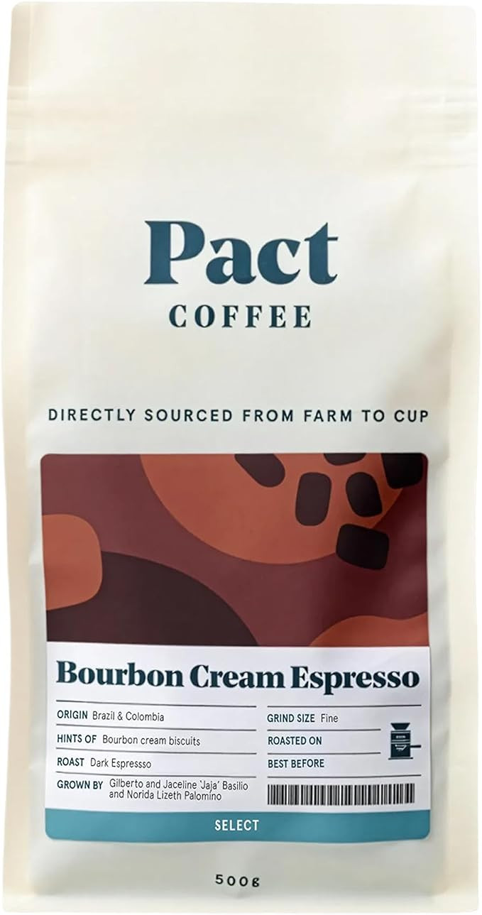 Pact Bourbon Cream Espresso, 500g, Fine Grind, Dark Roast, Ethically Sourced, Freshly Roasted, Gr... | Amazon (UK)