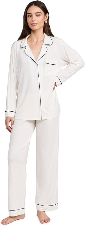 Eberjey Gisele Classic Women's Pajama Set | Long Sleeve Shirt + Long Pants | Amazon (US)