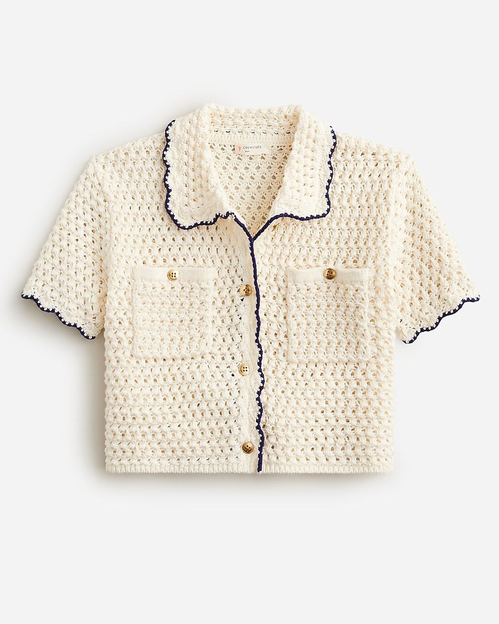 Girls' crochet button-up shirt | J.Crew US