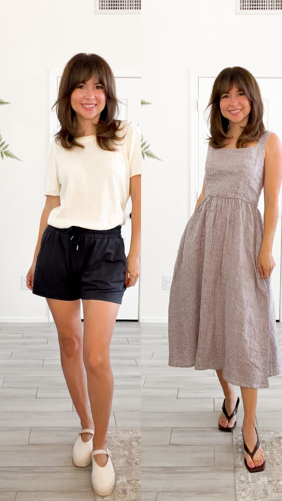 Caption for other video 3 reasons these Quince pieces keep ending up in my weekly outfits:

• petite-friendly proportions on my 5’2 frame
• easy outfit formulas (throw on and go)
• quality that feels much more expensive than the price

The relaxed tee + pull-on shorts are my everyday casual combo, and this gingham midi dress is the effortless piece I reach for when I want to feel a little more put together. @Quince #quincepartner 

#LTKPetite #LTKootd