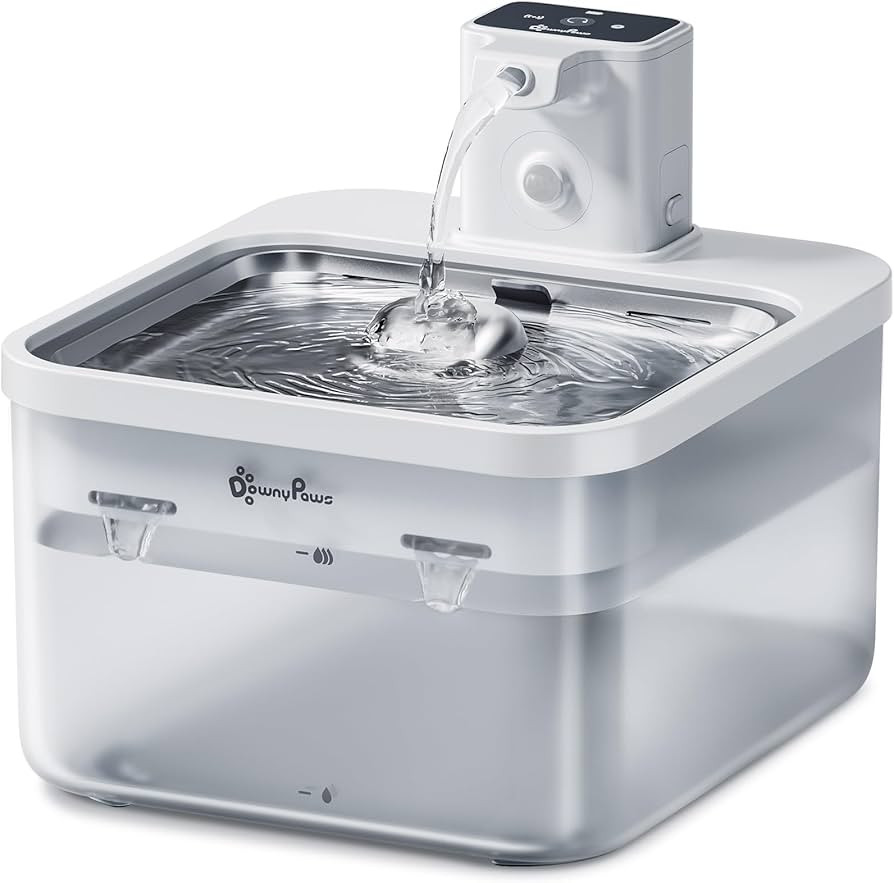 DownyPaws Battery Operated Cat Water Fountain Stainless Steel, 84oz/2.5L Fursink Wireless Pet Wat... | Amazon (US)