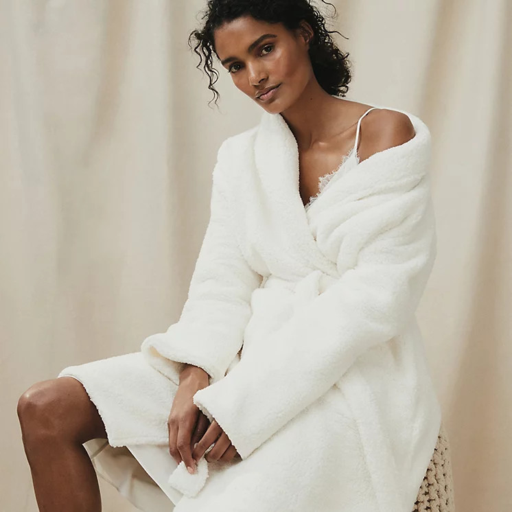The White Company Super Soft Snuggle Robe, Ivory, Size: S | The White Company UK & ROW
