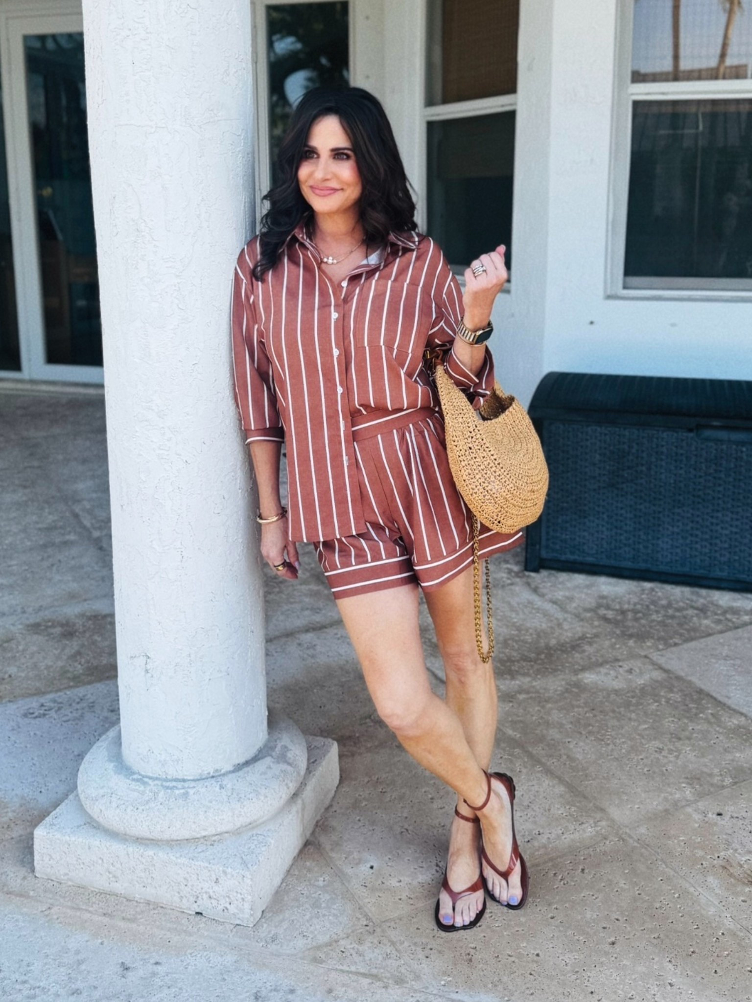 This 2 piece set sold together . Wearing a sm, this is such a versatile set. I love it . Available in several color combinations. #twopieceset #springstyle 

#LTKPetite #LTKgrwm #LTKOver40