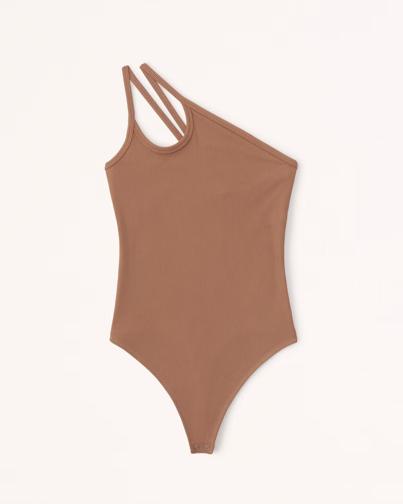 Refined Seamless Rib Fabric One-Shoulder Bodysuit | Abercrombie & Fitch (US)