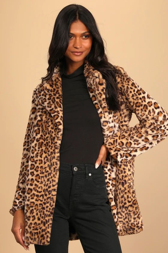 Harleston Tan Leopard Print Faux Fur Coat | Lulus (US)