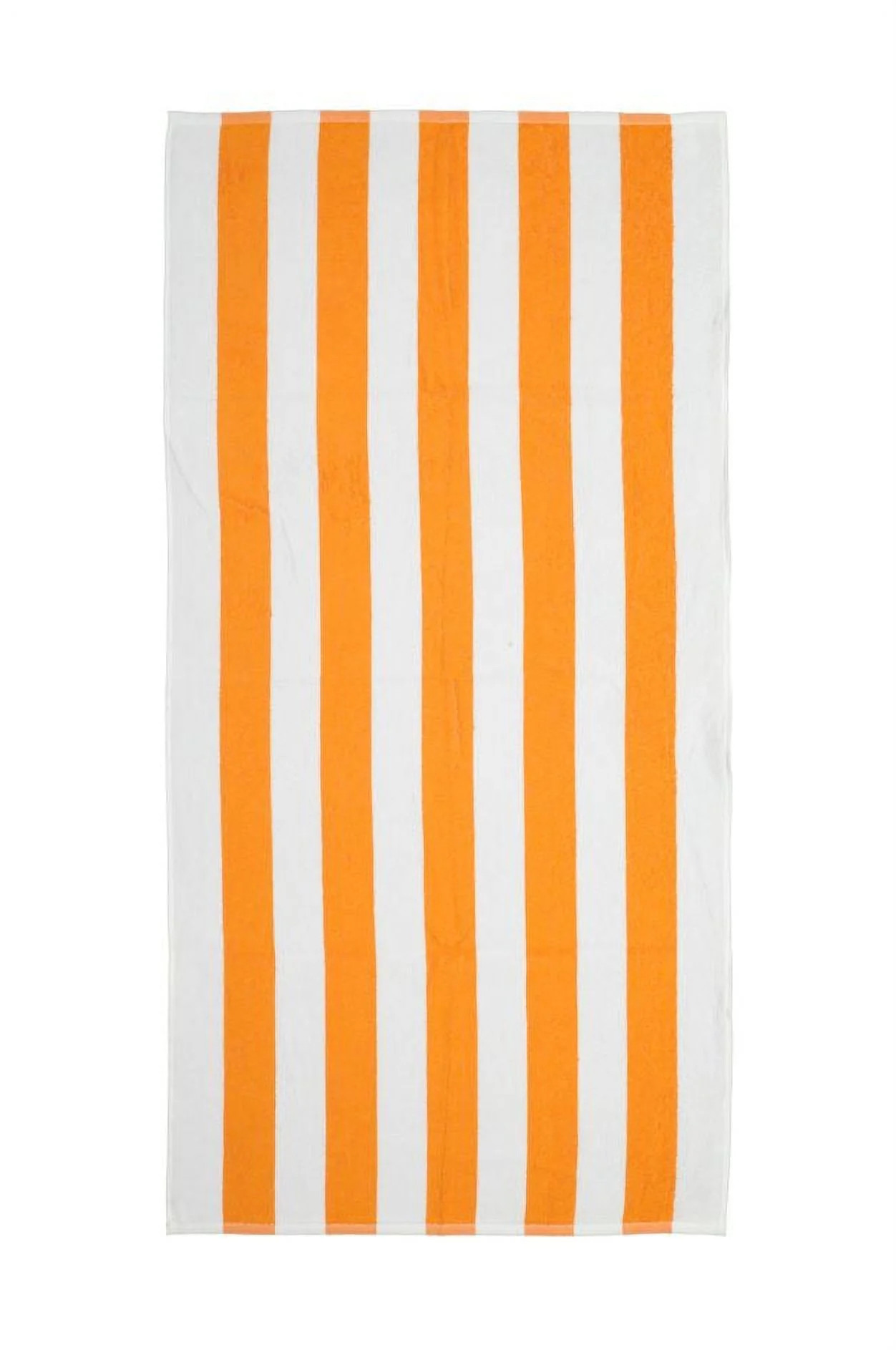 Mainstays Cotton Orange & White Cabana Stripe Beach Towel, 28" x 58" | Walmart (US)