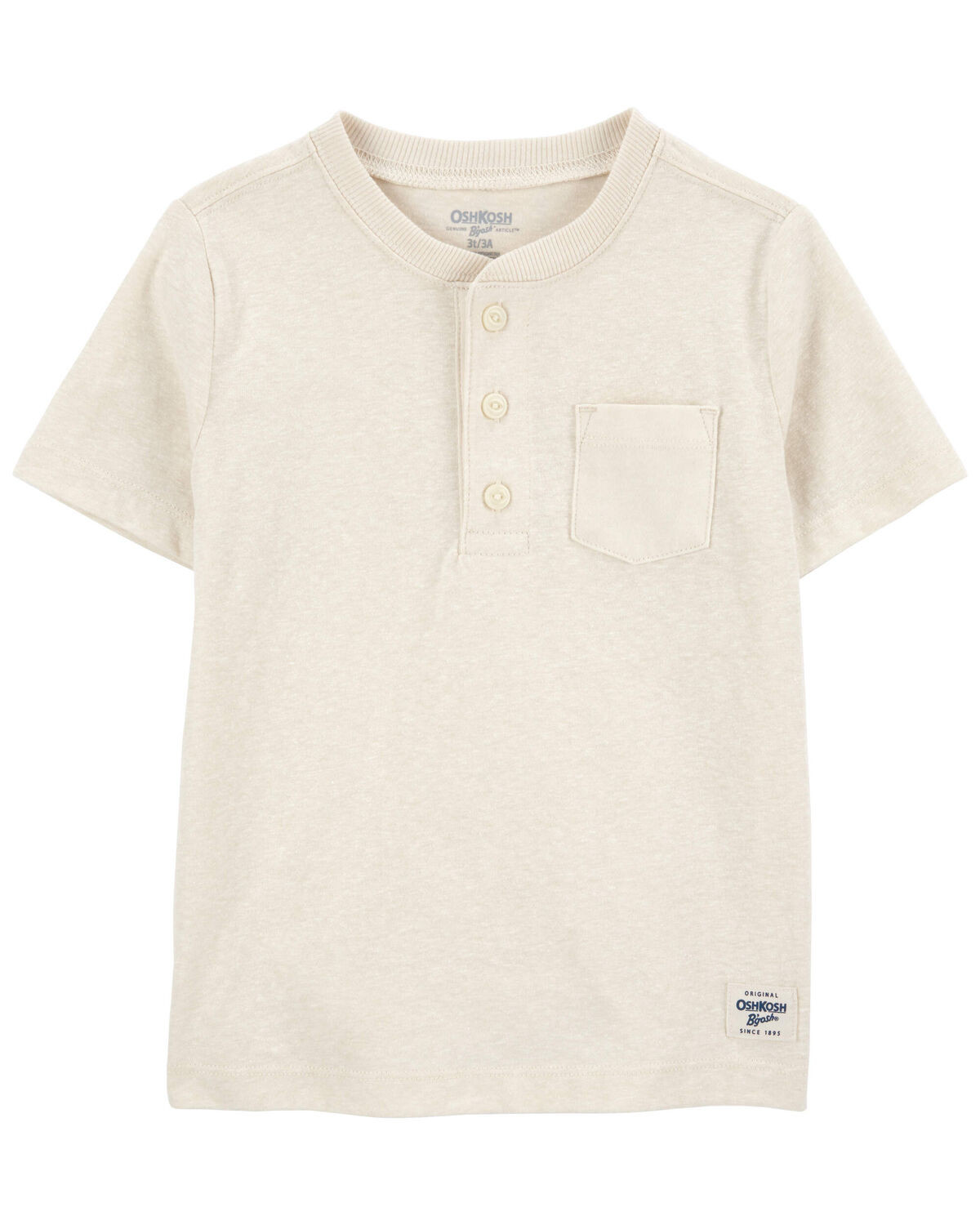 Oatmeal Toddler Heathered Pocket Henley | carters.com | Carter's