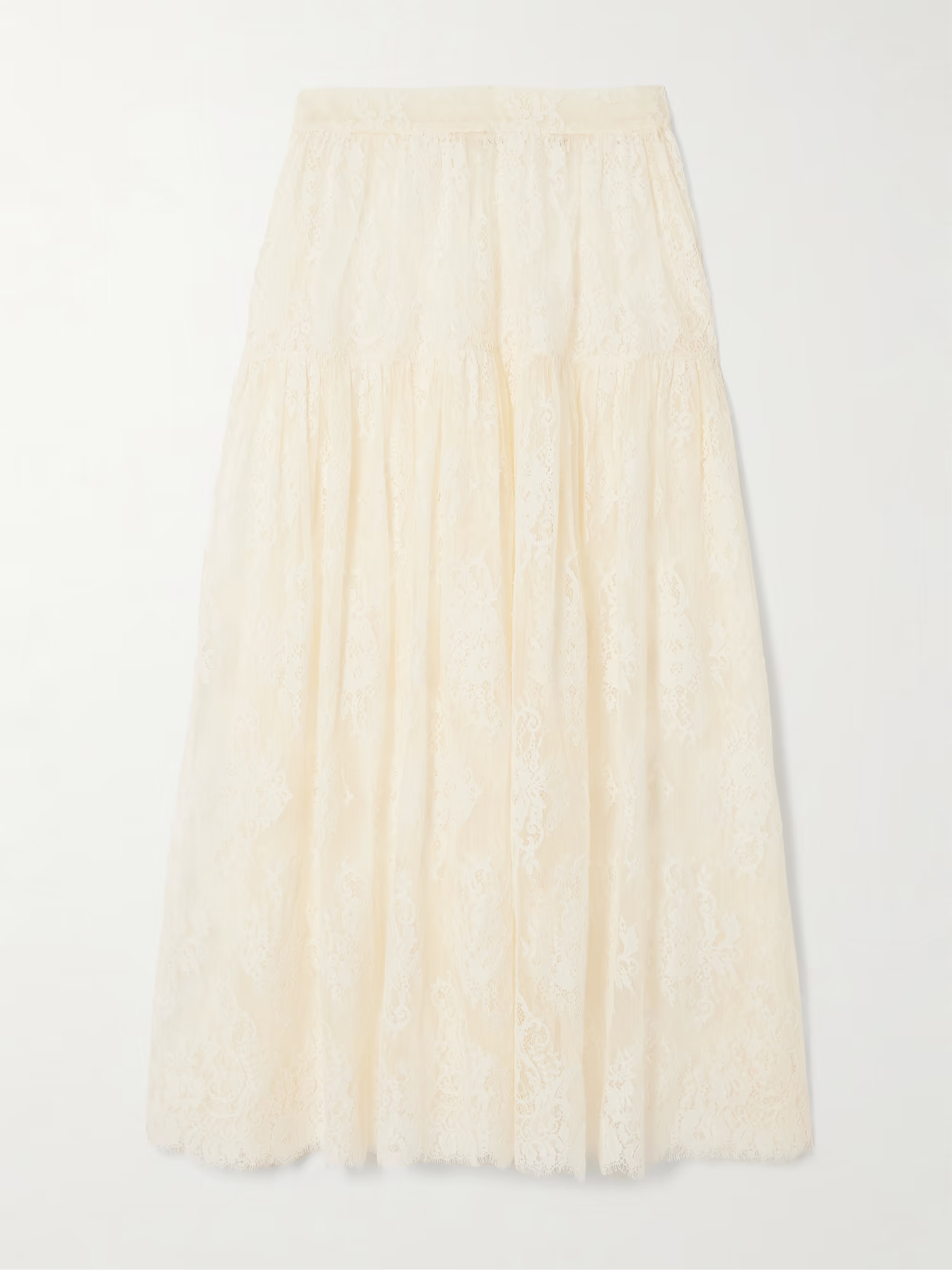Sebastiane tiered lace midi skirt | NET-A-PORTER (UK & EU)