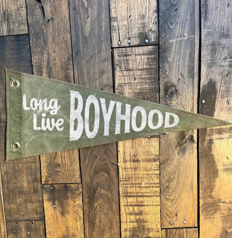 Long Live Boyhood Canvas Pennant - Etsy | Etsy (US)