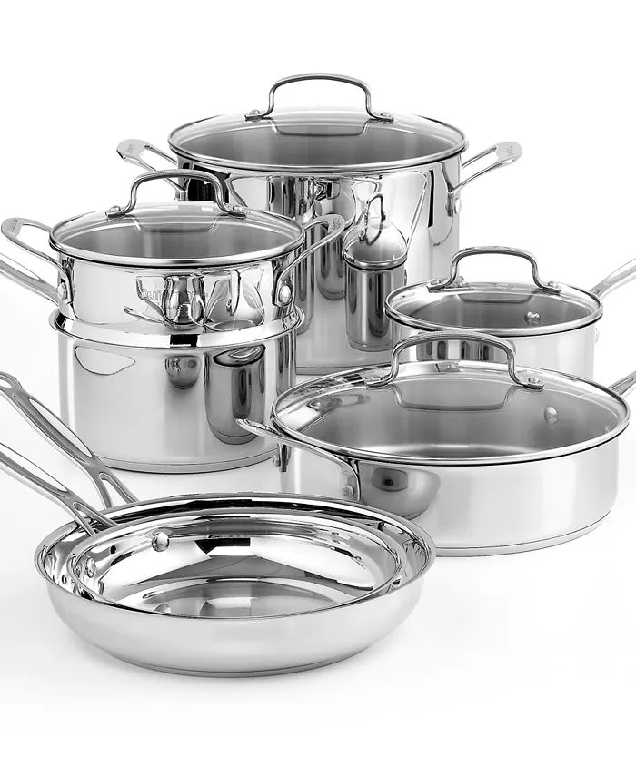 Chef's Classic Stainless Steel 11 Piece Cookware Set | Macy's
