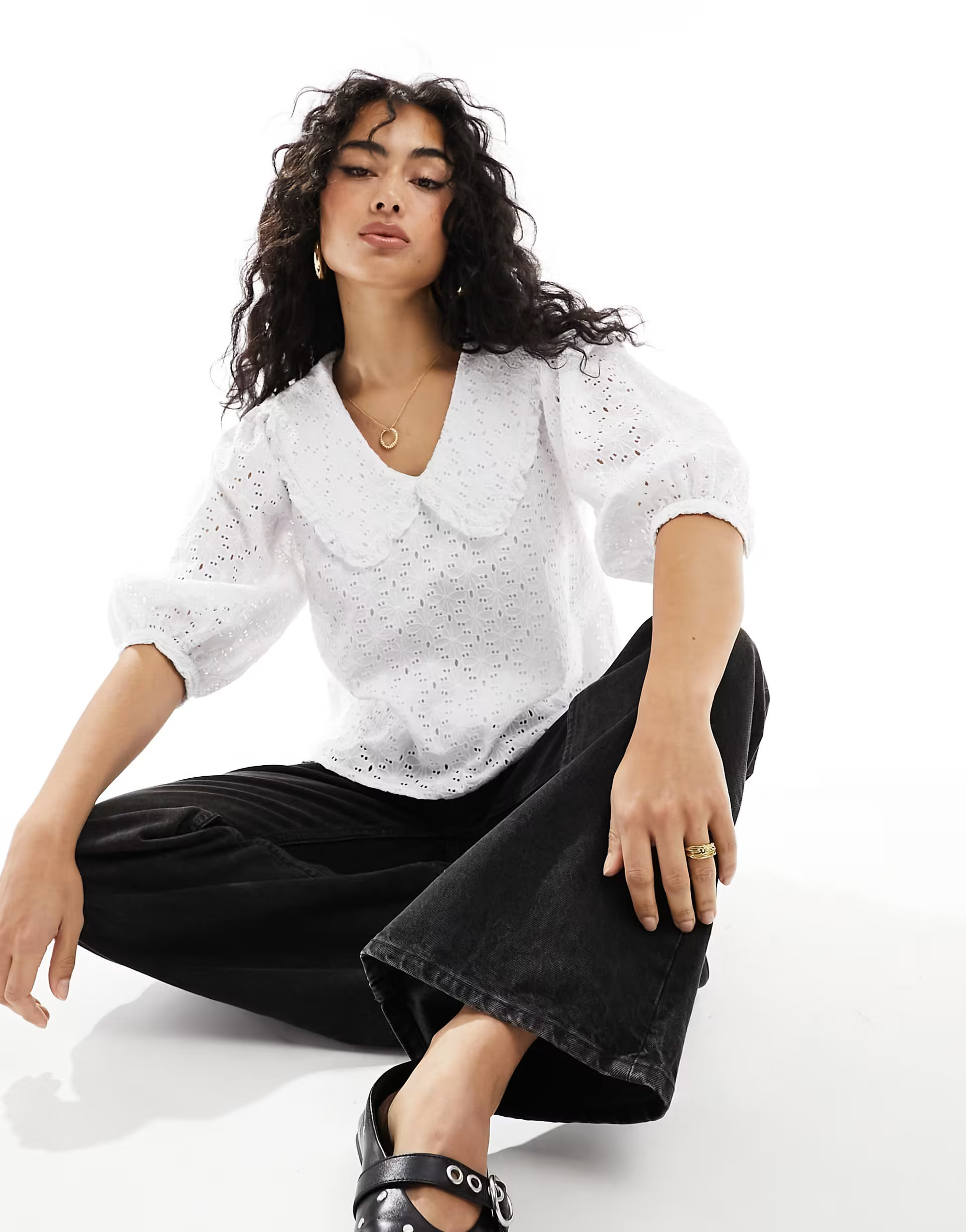 Barbour - Blouse avec col oversize - Blanc | ASOS | ASOS (Global)