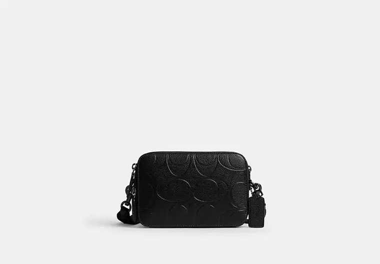 Coach Outlet Charter Crossbody Bag 19 In Maxi Signature Leather - Black, Size: Mini | Coach Outlet US