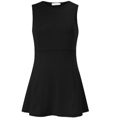 Coolmee Womens Mini Dress Tennis Dress Sleeveless Wrap Built in Shorts Golf Athletic Dress S Black | Target