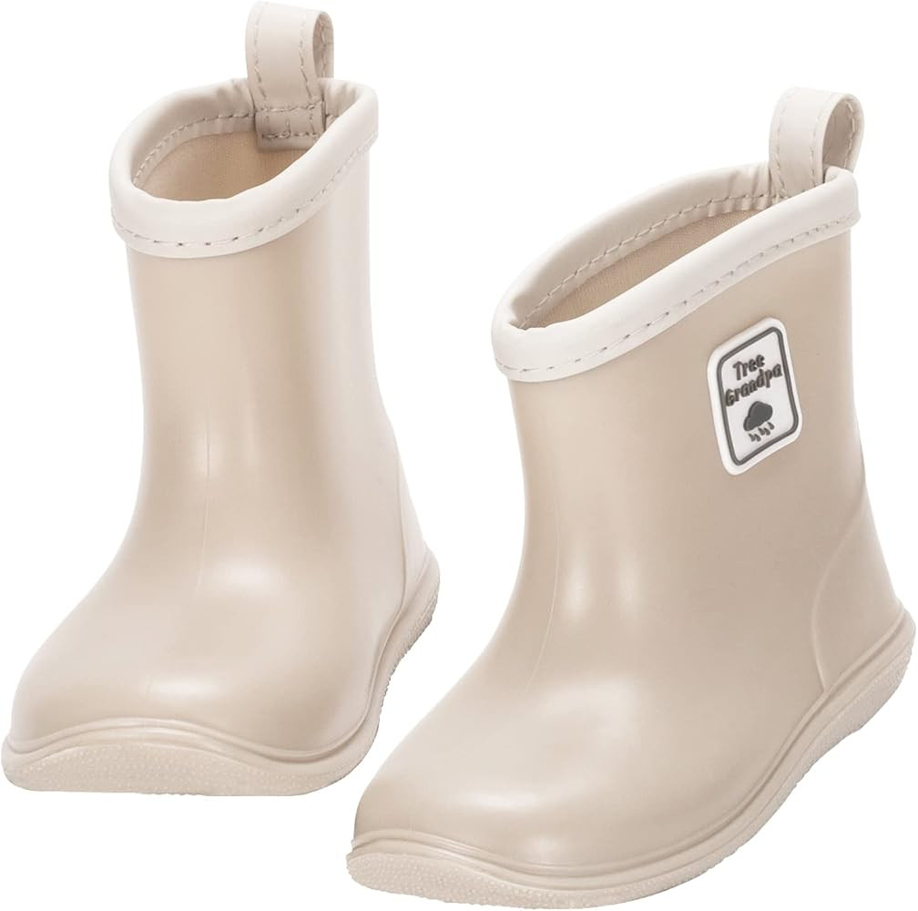 Toddler Kids Rain Boots for Boys Girls Easy-on Lightweight Waterproof Rainboots Baby | Amazon (US)
