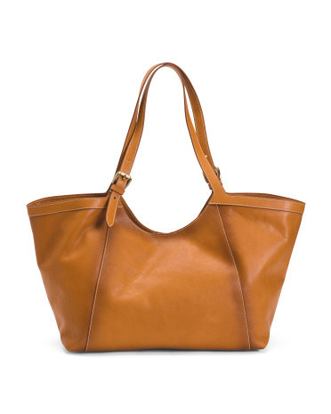 Made In Italy Leather Tulip Large Tote | TJ Maxx