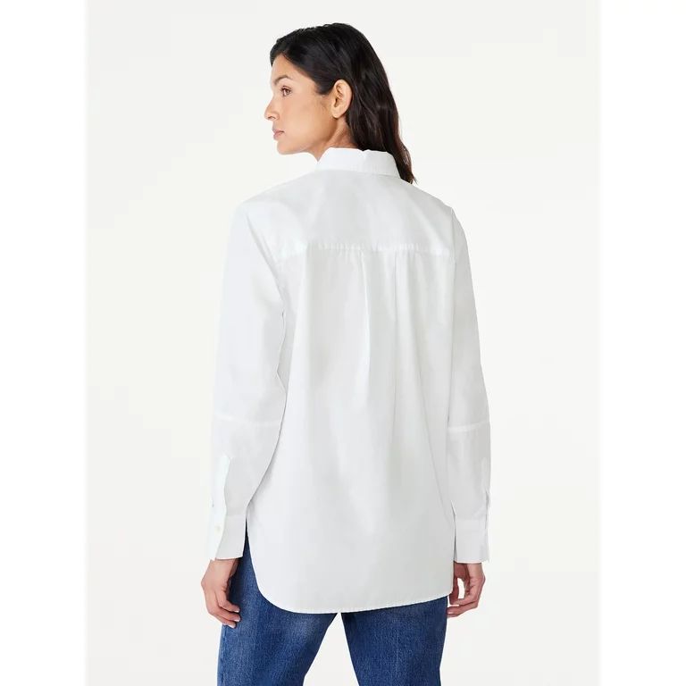 Free Assembly Women's Boxy Tunic Shirt with Long Sleeves, Size XS-XXXL | Walmart (US)
