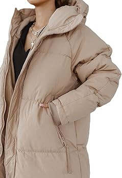 Women Long Quilted Coat Hooded Maxi Length Long Sleeve Puffer Jacket Padded Coat Winter Outerwear... | Amazon (US)
