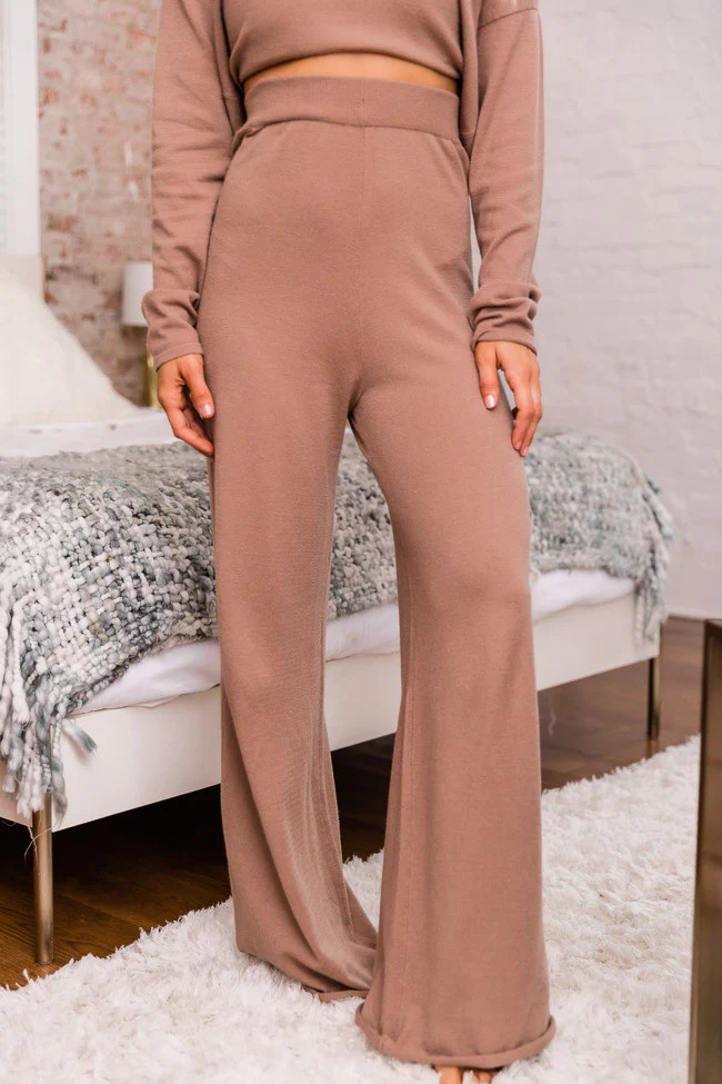 Future Goals Mocha Knit Lounge Pants | Pink Lily
