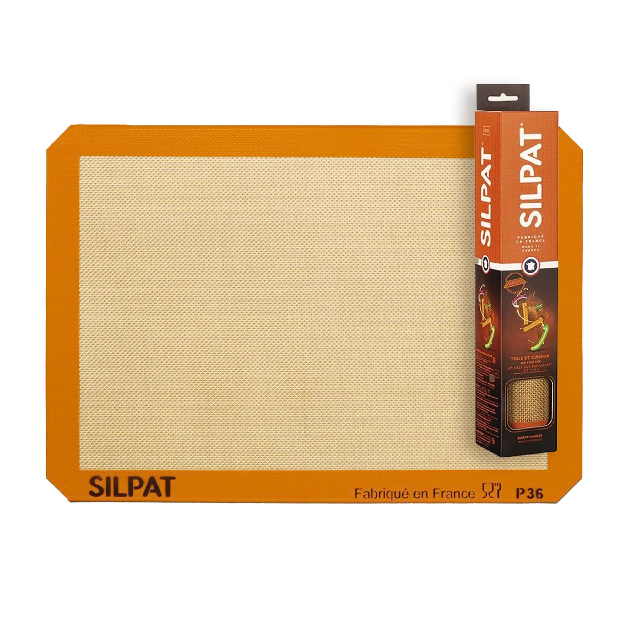 Silpat Premium Non-Stick Silicone Baking Mat, Half Sheet Size, 11-5/8 x 16-1/2, Orange | Amazon (US)
