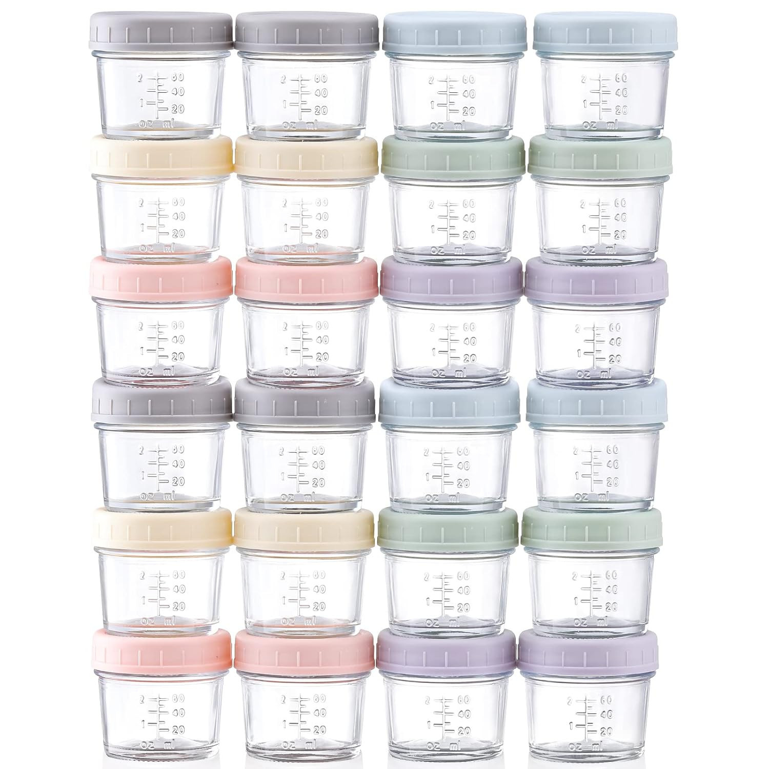 VITEVER 24-Pack Glass Baby Food Storage Containers - 4 oz Baby Food Storage Jars With Lids, Baby ... | Amazon (US)