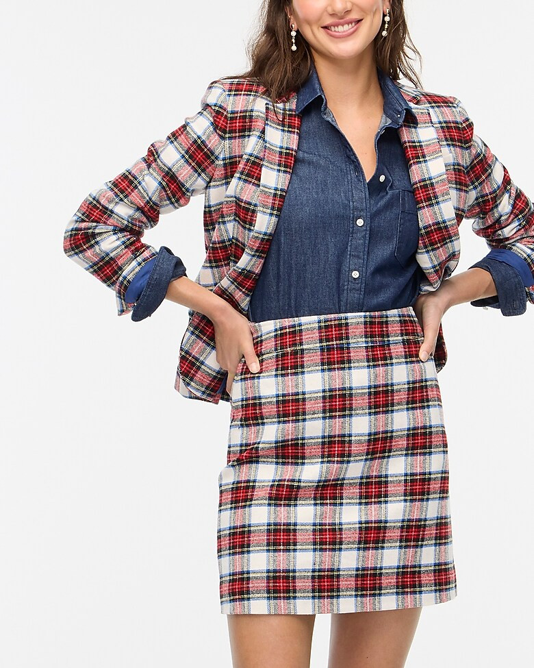Tartan A-line mini skirt | J.Crew Factory