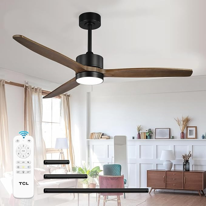 TCL Ceiling Fans with Light and Remote: 52 inch 3 Blades Dimmable LED Fan for Room Indoor Modern ... | Amazon (US)