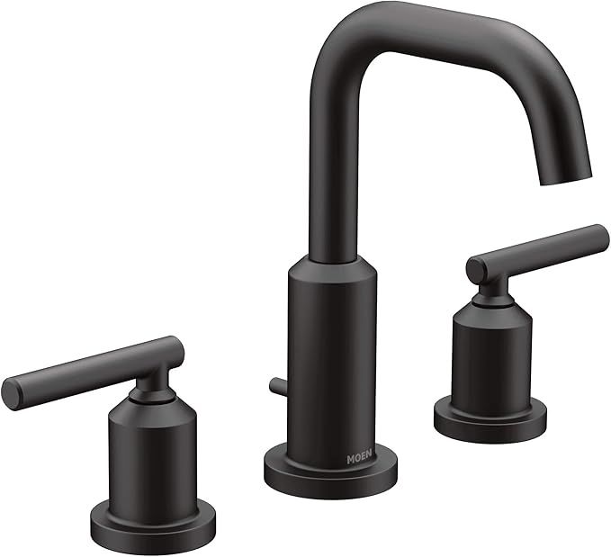 Moen T6142BL Gibson Two-Handle 8-Inch Widespread High Arc Modern Bathroom Sink Faucet, Valve Requ... | Amazon (US)