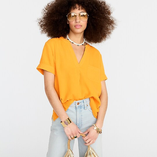 V-neck soft gauze popover | J. Crew US