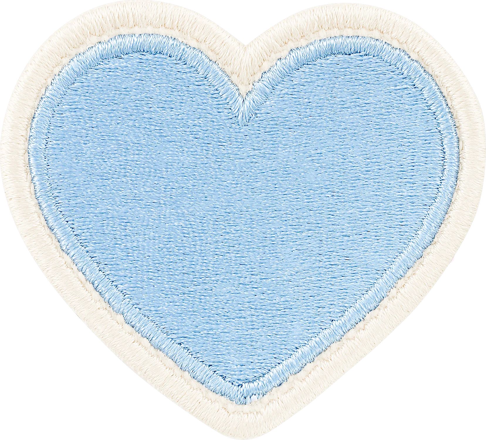Periwinkle Rolled Embroidery Heart Sticker Patch | Stoney Clover Lane | Stoney Clover Lane
