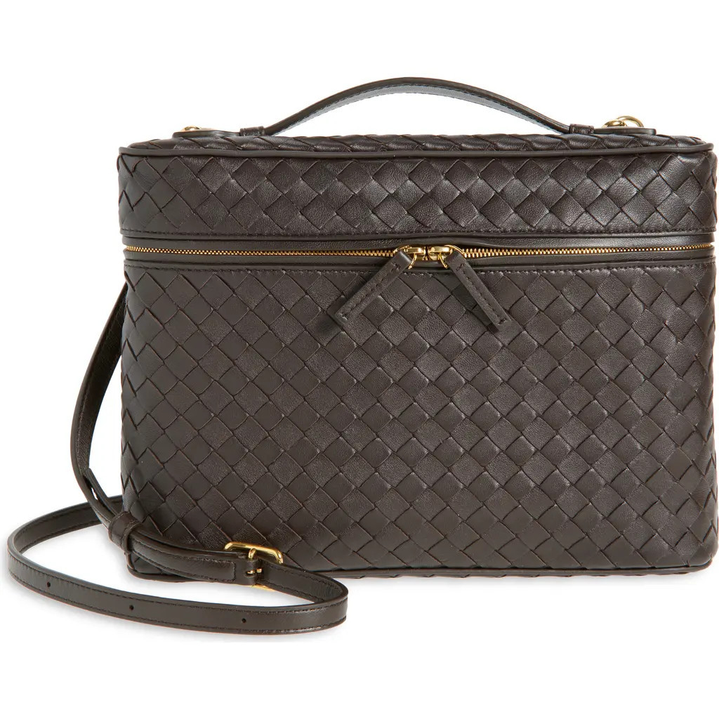 Bottega Veneta Soft Vanity Intrecciato Leather Vanity Case in 2190 Fondant-M Brass at Nordstrom | Nordstrom