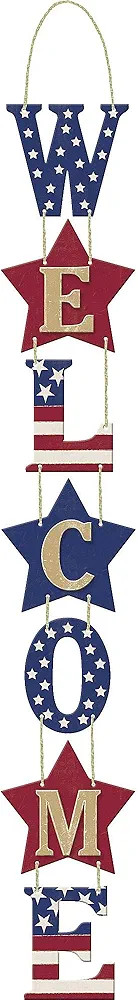 Amscan 241403 Americana Welcome MDF Sign, 28" x 4", 1 Pc | Amazon (US)