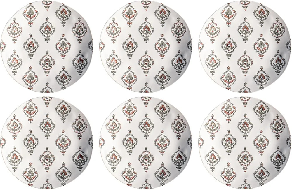 Kashmir newWave Microwave Safe Premium Melamine Dinner Plate, Set of 6, 10.5" | Amazon (US)