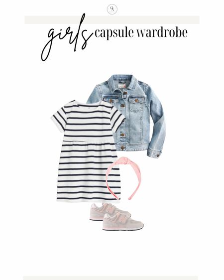 Dress and denim jacket outfit from the girls spring capsule wardrobe!

Here’s the full list of suggested items for the girls spring capsule wardrobe for toddlers, little kids and tweens:

5x short sleeve shirts in a mix of print and solid.

4x long sleeve Tshirts in a mix of print and solid

2x casual dresses. If your girl is more of a dress gal I recommend 5 casual dresses and doing fewer long sleeve and short sleeve Tshirts.

Jackets // rain coat, denim jacket, pullover

Bottoms // 2 pairs of jeans (light and dark), 4-5 pairs of leggings to wear under dresses and by themselves with Tshirts, 5 pairs of shorts 

Dressy dress

Accessories // Socks for sneaker, socks for dress shoes, headband, sunglasses, and a cute bag

Shoes // dress shoes, casual shoes like crocs, natives or keens, and a pair of sneakers

Spring capsule wardrobe, kids capsule wardrobe, girls outfits, outfits for kids, outfits for girls, girls capsule wardrobe, spring outfits for kids 

#LTKSpringSale #LTKSeasonal #LTKkids