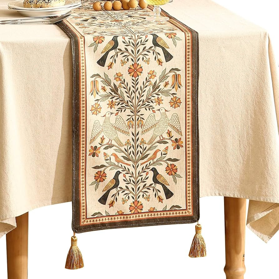bilin gaier Designer French Vintage Extra Long Table Runner,118"x12" | Amazon (US)